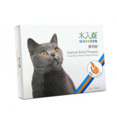 木入森排毛粉 MORESON HAIRBALL RELIEF FORMULA 鮮蝦風味 FRESH SHRIMP 2G X 30包 台灣製造